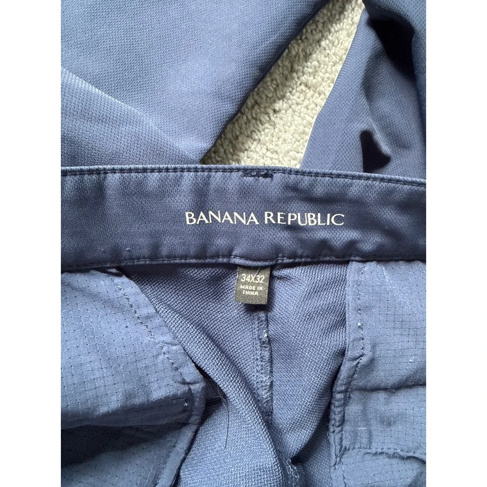 Banana Republic Mens Navy Blue Performance Chino Pants 34x32 Slim Fit